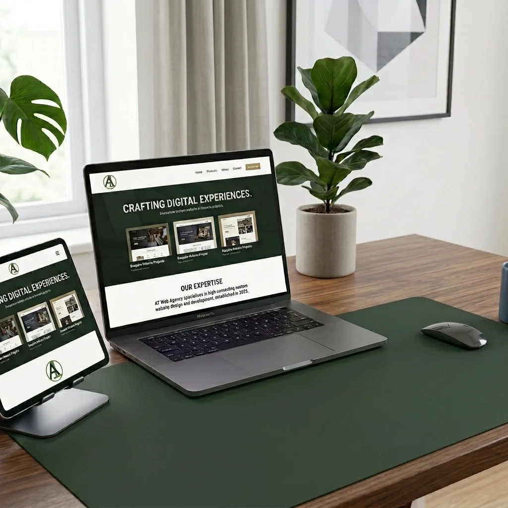 Web design and website maintenance work on a laptop